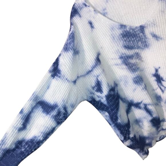 By Anthropologie V-Neck Tie-Dye Tight Knit Dolman 100% Cotton Sweater #759 - Picture 7 of 10